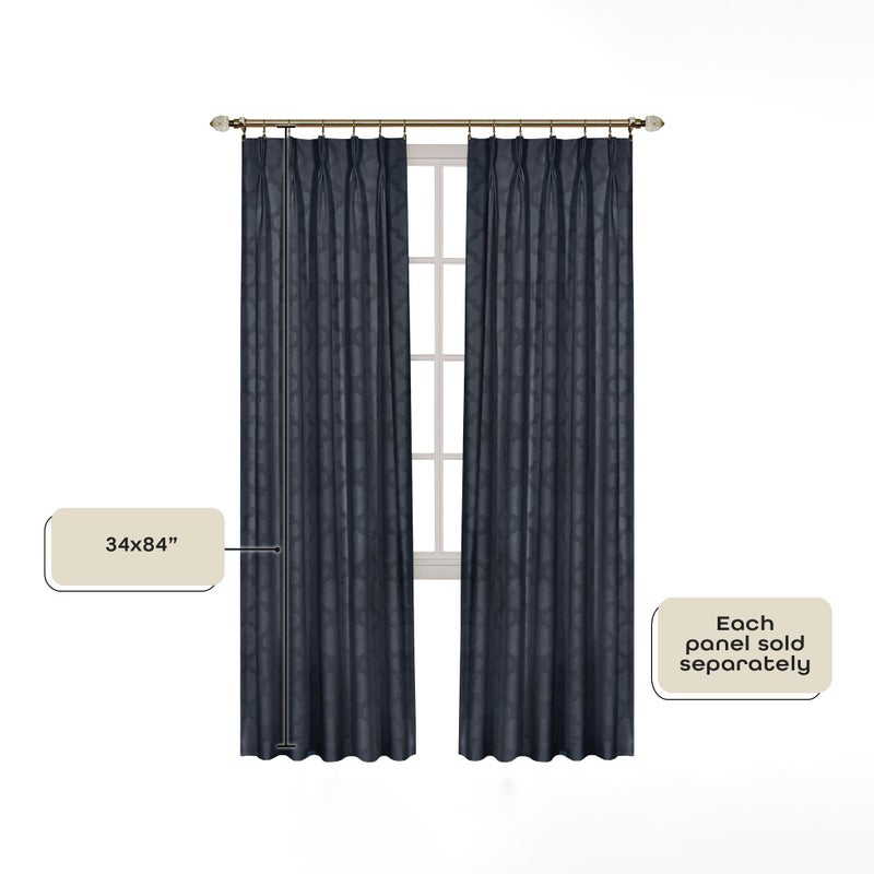 ACHIM Windsor Room Darkening Pinch Pleat Panel Window Curtains - 34 x 84 Inch (Navy) - Polyester Soft Window Panel Blackout Drapes - Pleated Window Shades for Bedroom & Living Room Home Decor - Image 4